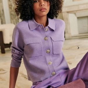 Sezane betty cardigan M lilac